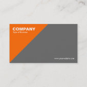 オレンジ色の三角形コーナー – ミッドグレー(666666) 名刺 (裏面)