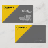 オレンジ色の三角形コーナー – 中間グレー 名刺 (正面/裏面)