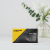 オレンジ色の三角形コーナー – 電気雨グレー 名刺 (スタンド正面)