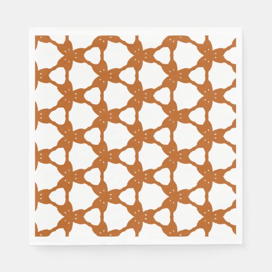 オレンジ色の三角形パターン スタンダードランチョンナプキン (正面)