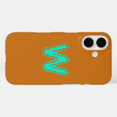 オレンジ色の不気味なモノグラム毒性グリーン Case-Mate iPhoneケース (裏面 (横))