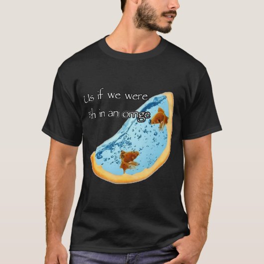 オレンジ色の中の魚 Tシャツ (正面)