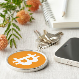 オレンジ色の仮想通貨ビットコイン キーホルダー