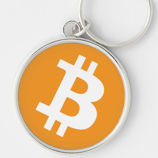 オレンジ色の仮想通貨ビットコイン キーホルダー (正面)