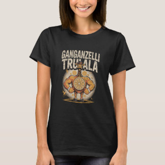 オレンジ色の体を持つ筋肉質のキリン 楽しい動物 Tシャツ