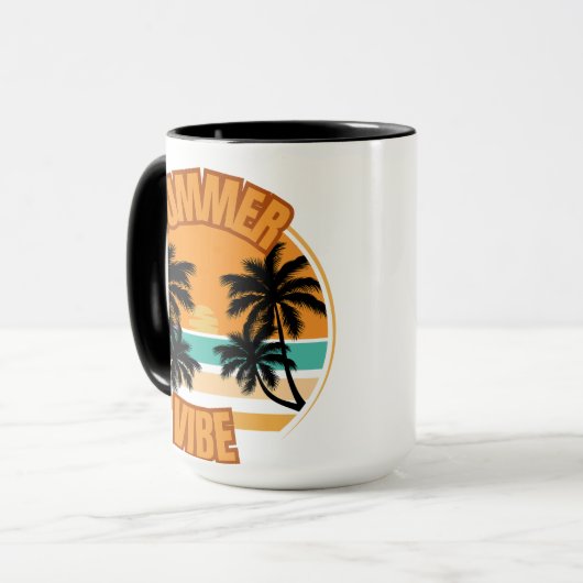 オレンジ色の例示的なサマータイムアートワーク マグカップ (正面左)
