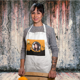 オレンジ色の光るハロウィンナイト - あなたの写真を追加 スタンダードエプロン