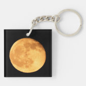 オレンジ色の光を持つ満月 キーホルダー (裏面)