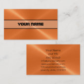 オレンジ色の光沢のあるステンレス鋼メタル 名刺 (正面/裏面)