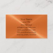 オレンジ色の光沢のあるステンレス鋼メタル 名刺 (裏面)