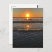 オレンジ色の光波カリフォルニアコーストサンセット ポストカード (正面/裏面)