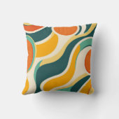 オレンジ色の円とカラーストリーム クッション (裏面)