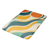 オレンジ色の円とカラーストリーム バスマット (アングル)