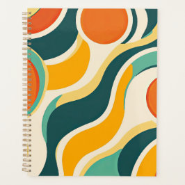 オレンジ色の円とカラーストリーム プランナー手帳