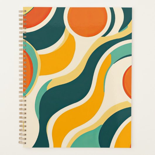 オレンジ色の円とカラーストリーム プランナー手帳 (正面)