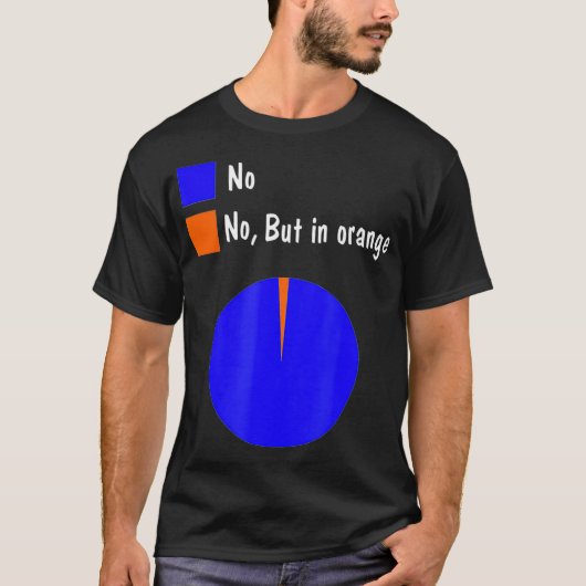 オレンジ色の円グラフおもしろい統計値を除くクール Tシャツ (正面)