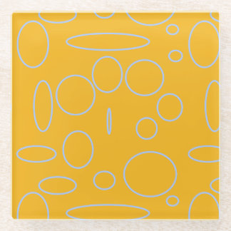 オレンジ色の円ループ ガラスコースター