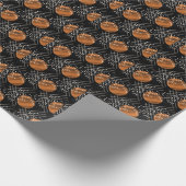 オレンジ色の円抽象芸術ヴィンテージパターン ラッピングペーパー (角)