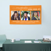 オレンジ色の写真おめでとう2022年卒業 横断幕 (トレードショー)