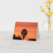 オレンジ色の冬のフロリダの日の空白の入り カード (黄色い花)