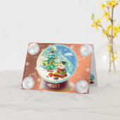 オレンジ色の冬 カード (黄色い花)