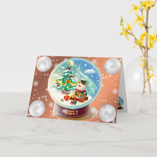 オレンジ色の冬 カード (黄色い花)