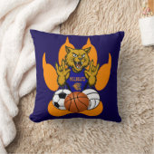 オレンジ色の前足ヤマネコ大好きスポーツ クッション (ブランケット)