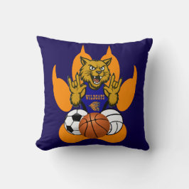 オレンジ色の前足ヤマネコ大好きスポーツ クッション