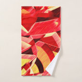 オレンジ色の動きをシミュレートする赤いストリップ バスタオルセット (ハンドタオル)