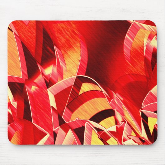 オレンジ色の動きをシミュレートする赤いストリップ マウスパッド (正面)