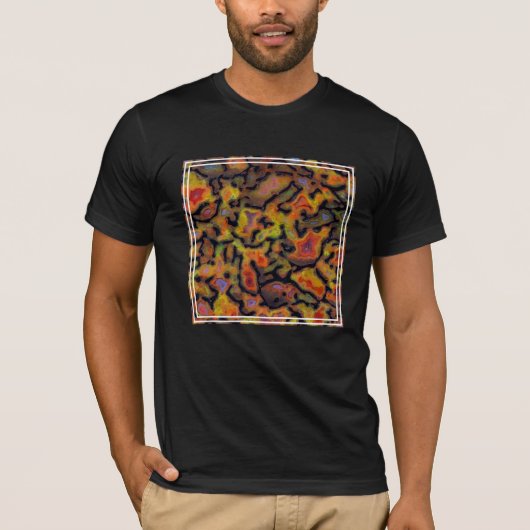 オレンジ色の化石化した恐竜の骨 Tシャツ (正面)