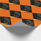 オレンジ色の卒業祝いギフト ラッピングペーパー (角)