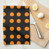 オレンジ色の反復ドット キッチンタオル (四つ折り)
