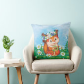 オレンジ色の可愛いリス クッション (椅子)