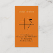 オレンジ色の名刺に黒の玉座 名刺 (裏面)