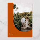 オレンジ色の名刺をホイルで保存 箔招待状 (裏面)