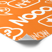 オレンジ色の吹き出しポスター02 ポスター (角)