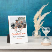 オレンジ色の喜びを６０年の結婚記念日に フォトプラーク (側面)