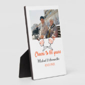 オレンジ色の喜びを６０年の結婚記念日に フォトプラーク (側面)