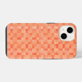 オレンジ色の四角いピクセル iPhoneケース (裏面横)