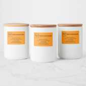 オレンジ色の四角形のビジネスブランド フードラベル (ボトル)