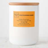 オレンジ色の四角形のビジネスブランド フードラベル (正面)