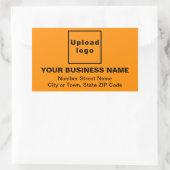 オレンジ色の四角形ステッカーのビジネスアドレス 長方形シール (バッグ)