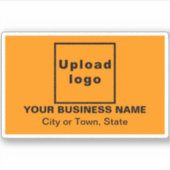 オレンジ色の四角形ビニールのビジネスの場所 シール (正面)