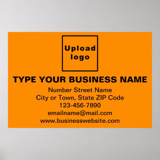 オレンジ色の四角形ポスターのビジネスブランド ポスター (正面)