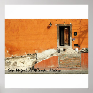 オレンジ色の壁 ポスター