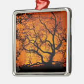 オレンジ色の夕日 メタルオーナメント (左)