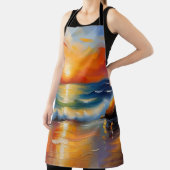 オレンジ色の夕焼けの海 エプロン (インサイチュ)