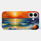 オレンジ色の夕焼けの海 Case-Mate iPhoneケース (裏面 (横))