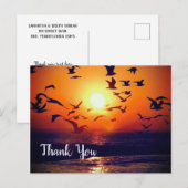 オレンジ色の夕陽を背景にしたガチョウのシルエット　ありがとうございます ポストカード (正面/裏面)